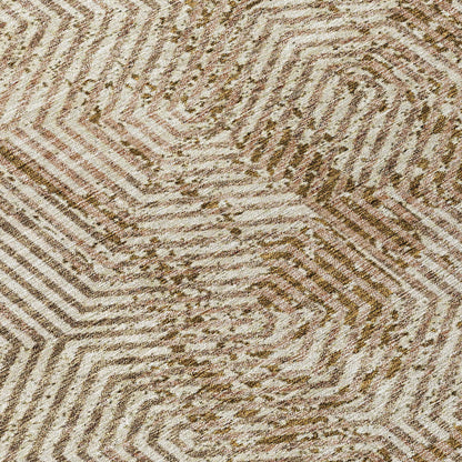 Tabselect Home Line 8' X 10' Brown And Beige Geometric Washable Indoor Outdoor Area Rug