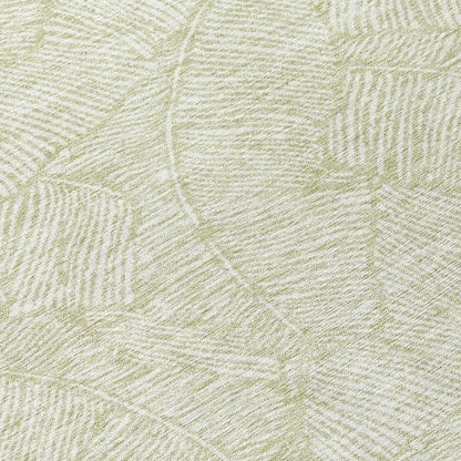 Tabselect Home Line 8' Artichoke Green And Ivory Round Floral Washable Indoor Outdoor Area Rug