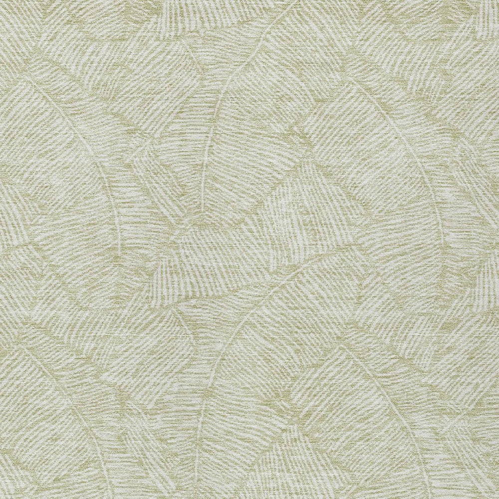 Tabselect Home Line 8' X 10' Artichoke Green And Ivory Floral Washable Indoor Outdoor Area Rug