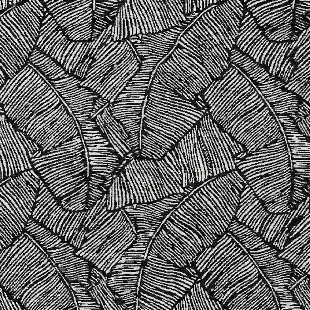 Tabselect Home Line 5' X 8' Black And Ivory Floral Washable Indoor Outdoor Area Rug