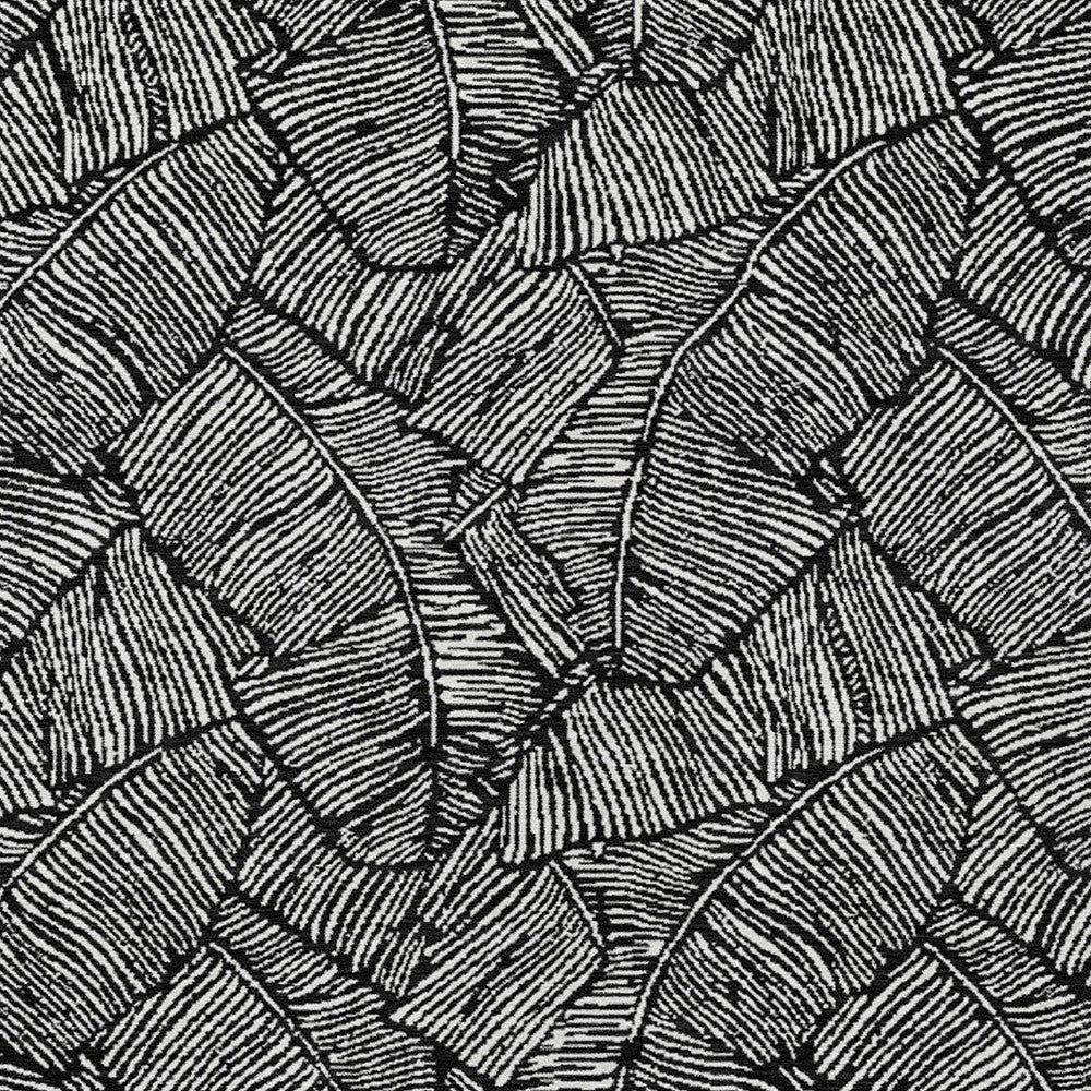 Tabselect Home Line 8' X 10' Black And Ivory Floral Washable Indoor Outdoor Area Rug