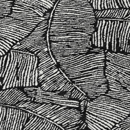 Tabselect Home Line 8' X 10' Black And Ivory Floral Washable Indoor Outdoor Area Rug