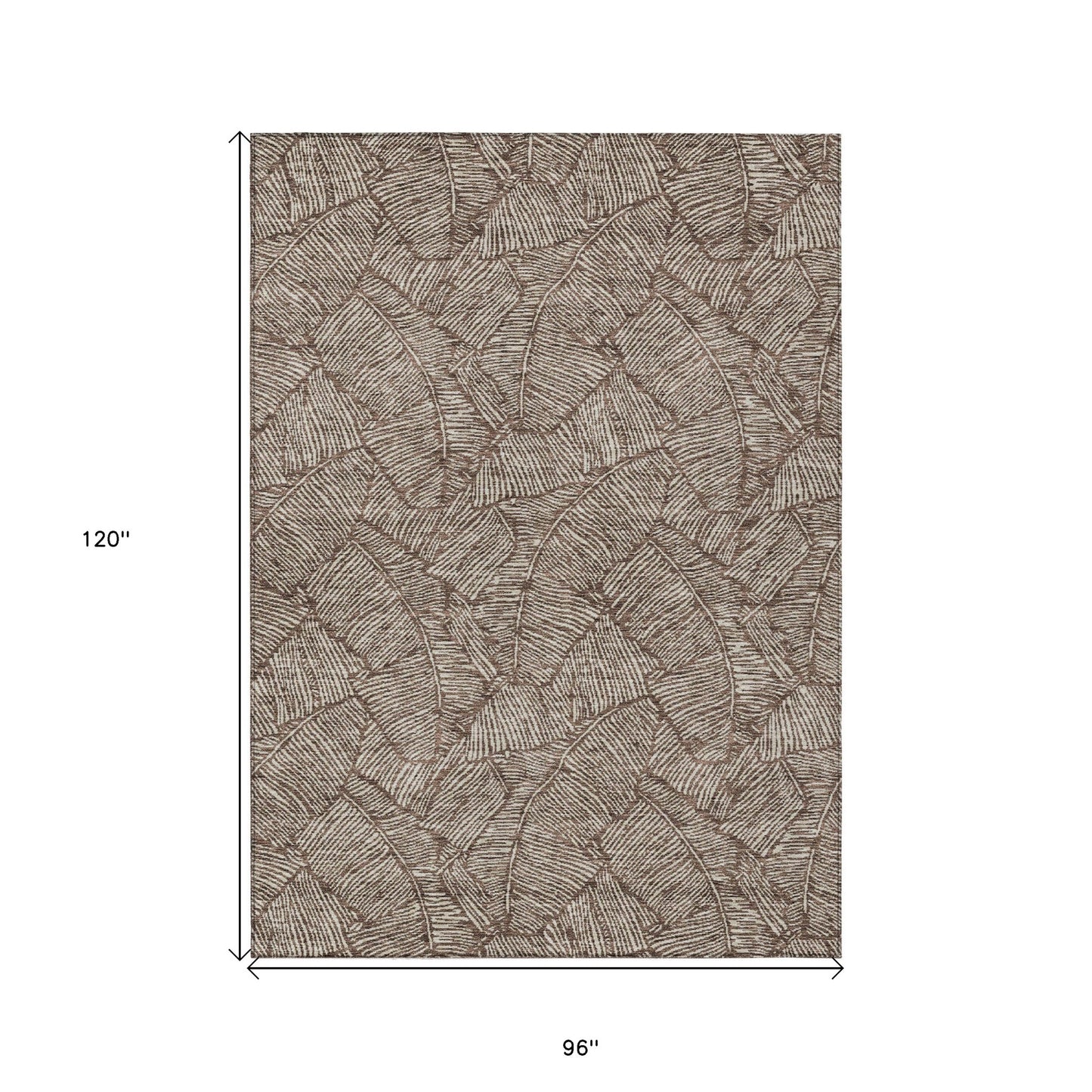 Tabselect Home Line 8' X 10' Brown And Beige Floral Washable Indoor Outdoor Area Rug