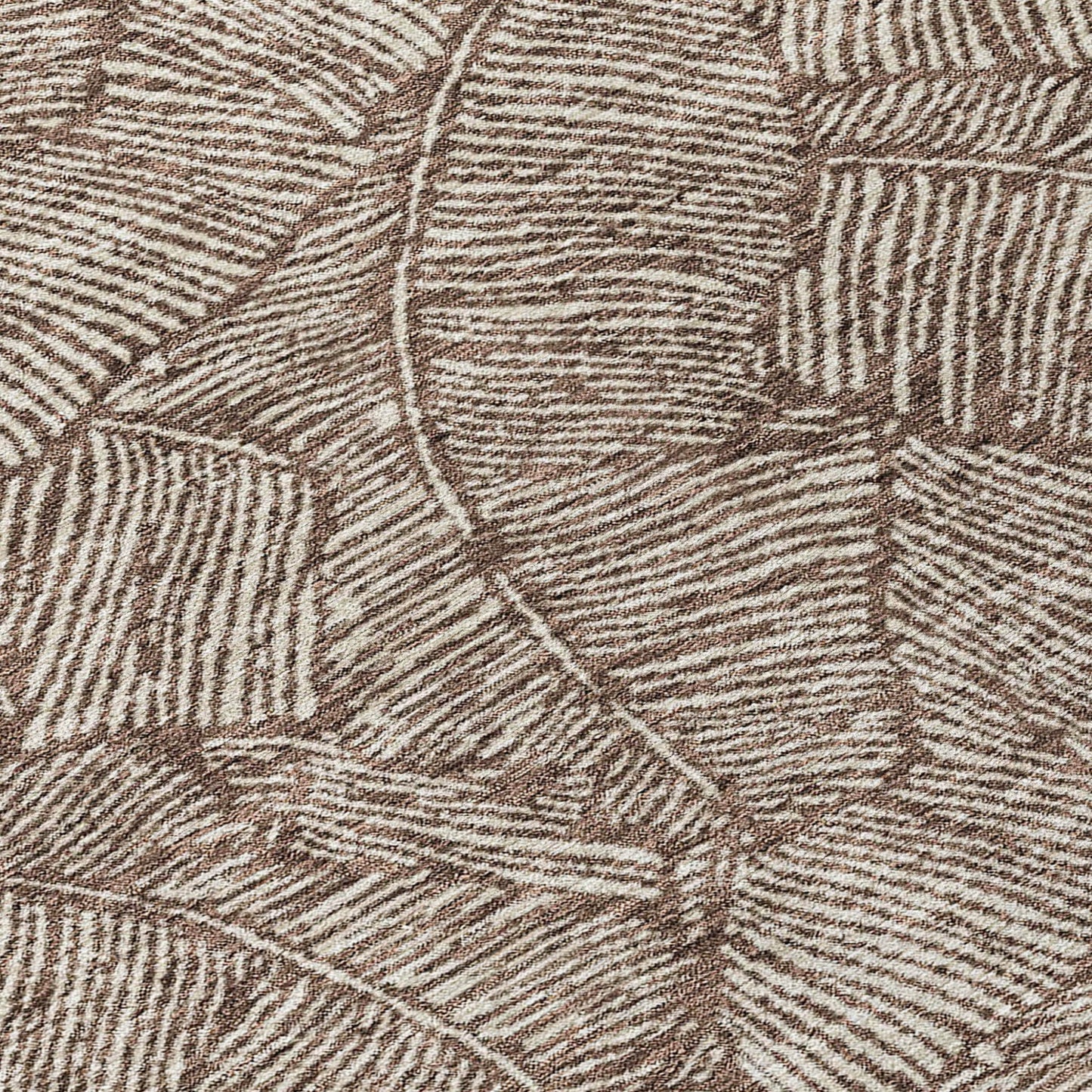 Tabselect Home Line 8' X 10' Brown And Beige Floral Washable Indoor Outdoor Area Rug