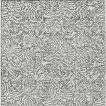 Tabselect Home Line 5' X 8' Gray And Ivory Floral Washable Indoor Outdoor Area Rug