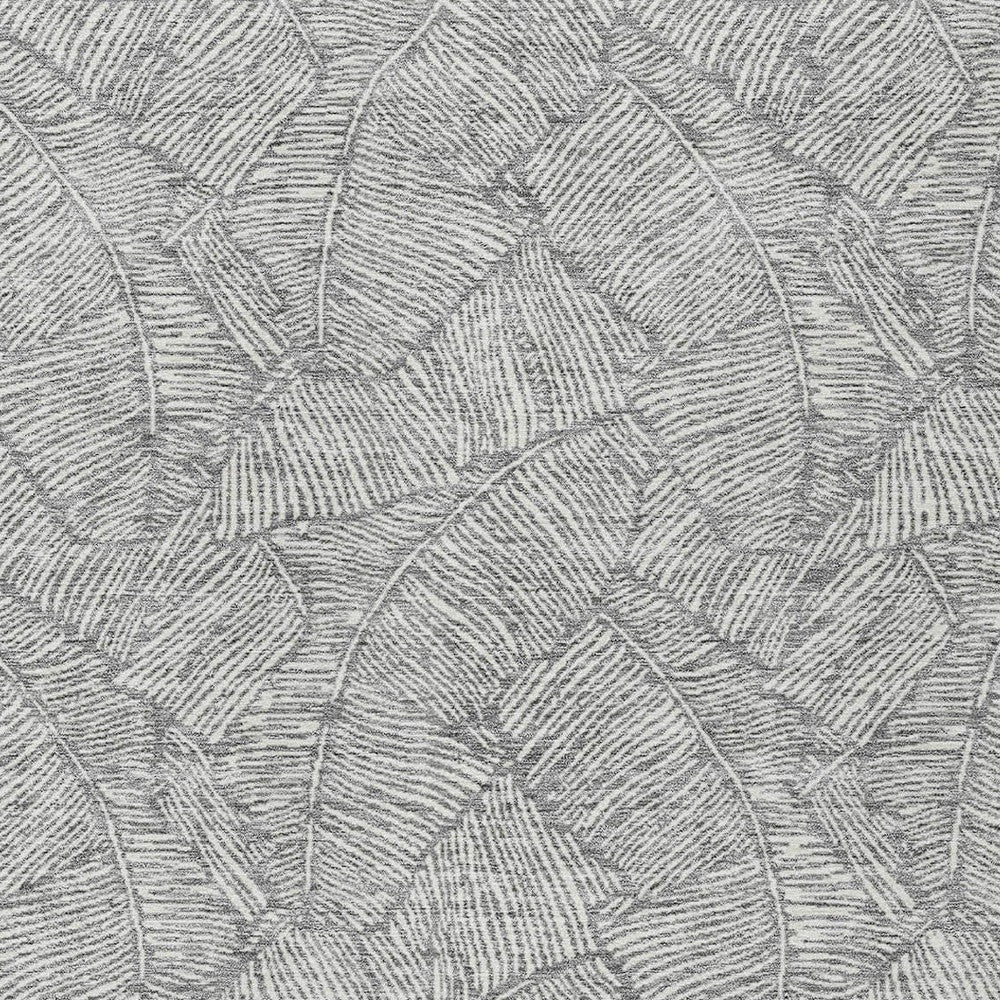 Tabselect Home Line 5' X 8' Gray And Ivory Floral Washable Indoor Outdoor Area Rug