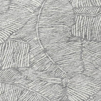 Tabselect Home Line 8' Gray And Ivory Round Floral Washable Indoor Outdoor Area Rug