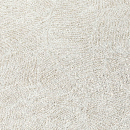 Tabselect Home Line 8' Ivory And Beige Round Floral Washable Indoor Outdoor Area Rug