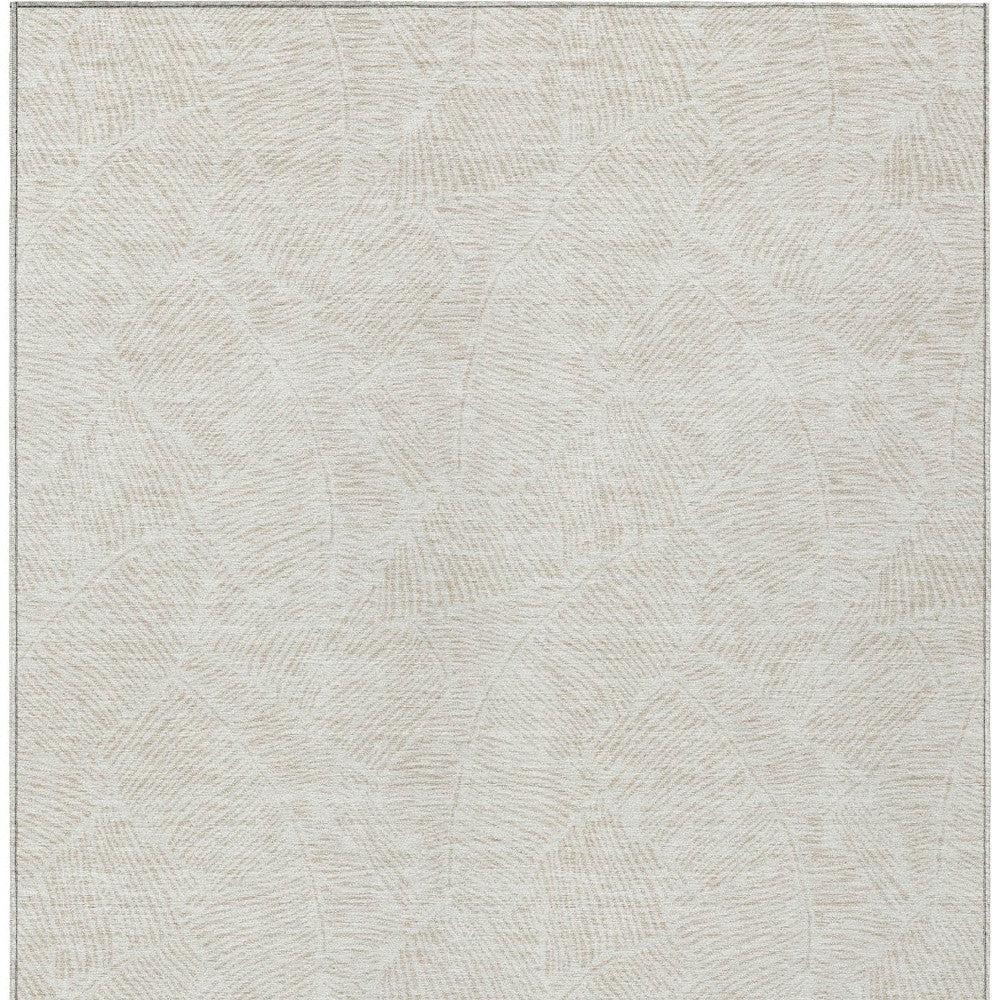 Tabselect Home Line 8' X 10' Ivory And Beige Floral Washable Indoor Outdoor Area Rug