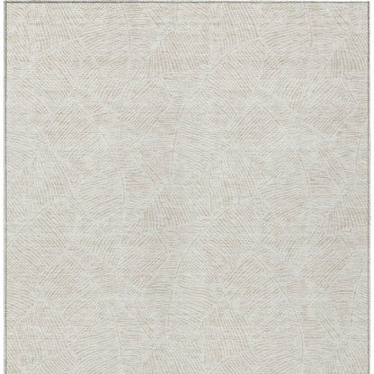 Tabselect Home Line 8' X 10' Ivory And Beige Floral Washable Indoor Outdoor Area Rug