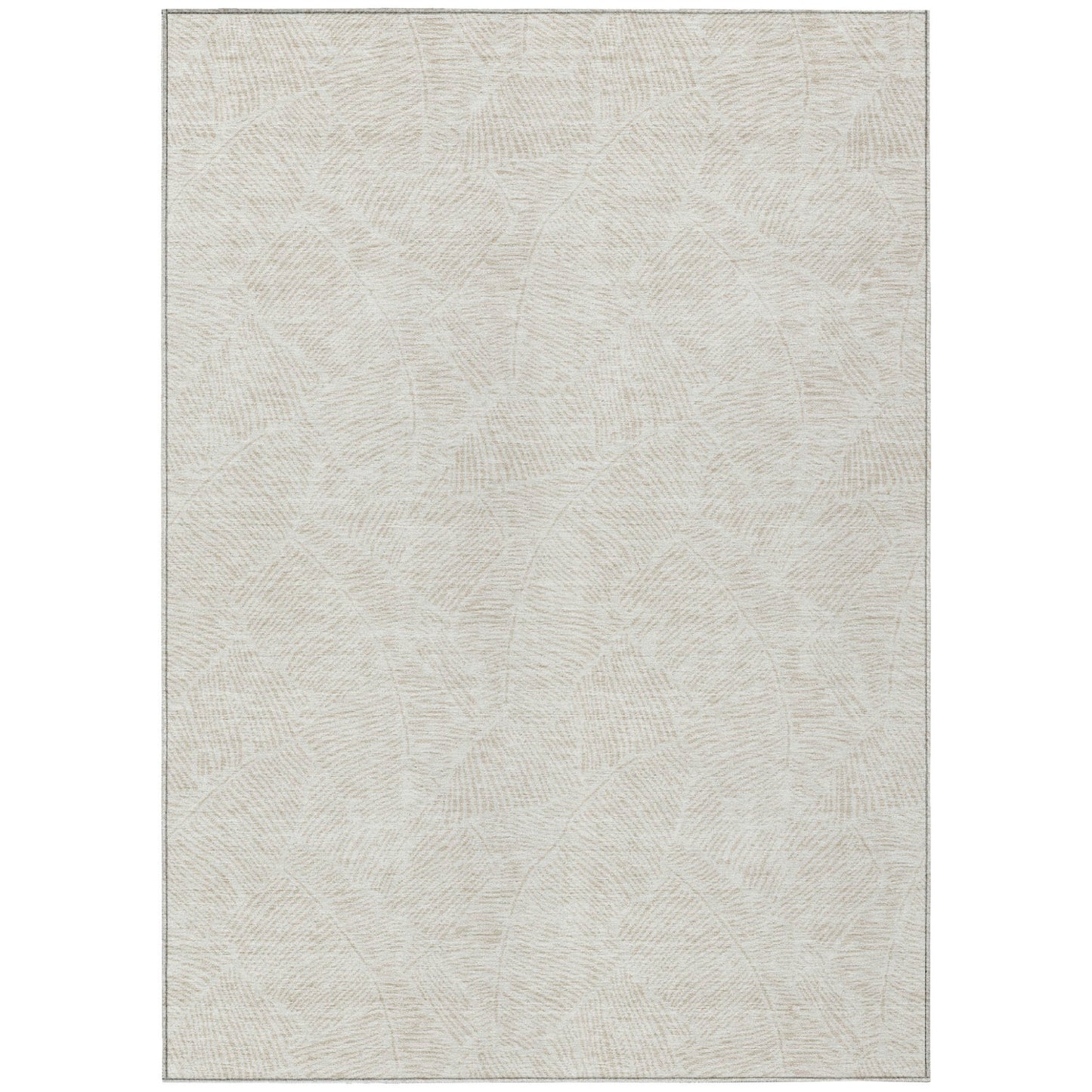 Tabselect Home Line 8' X 10' Ivory And Beige Floral Washable Indoor Outdoor Area Rug