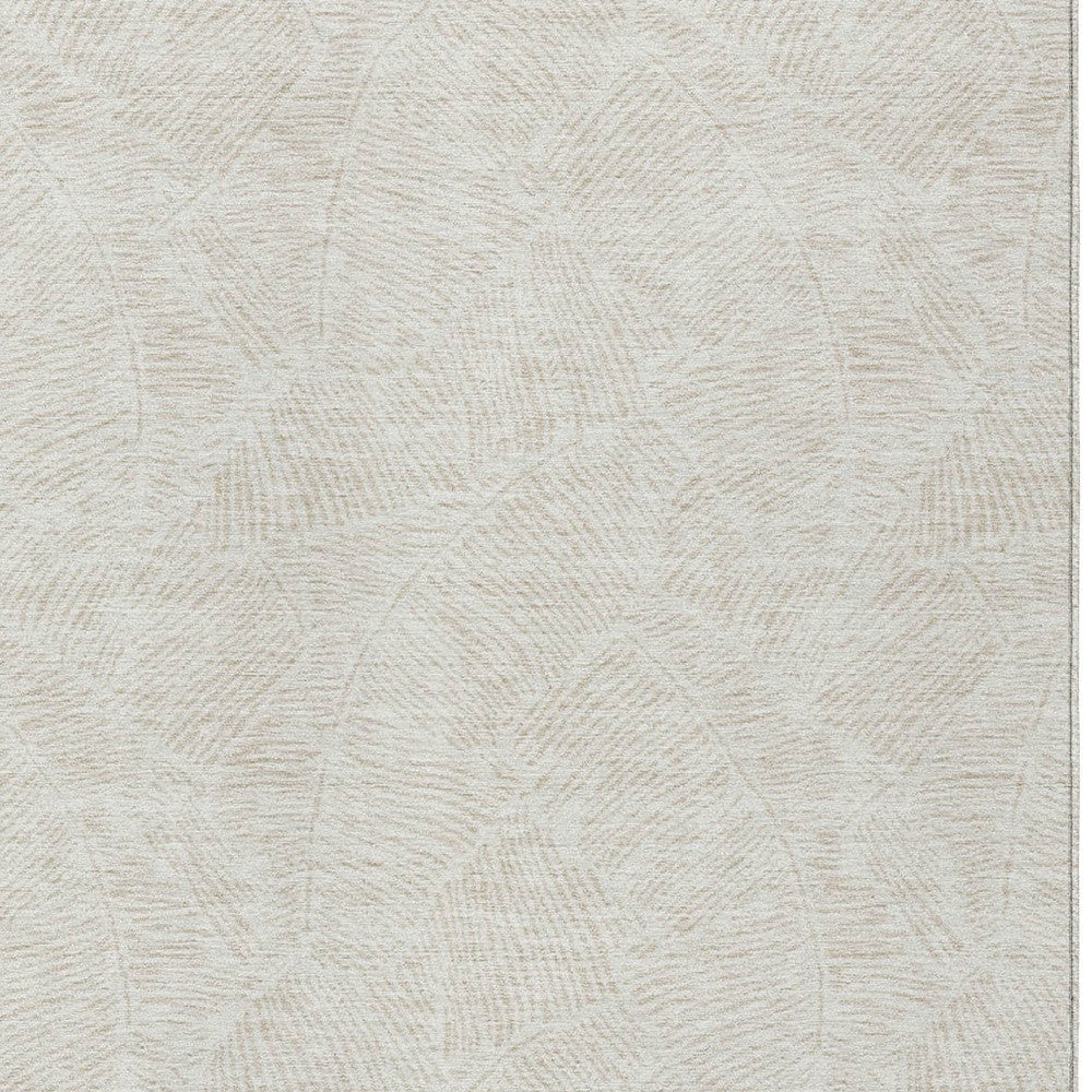 Tabselect Home Line 8' X 10' Ivory And Beige Floral Washable Indoor Outdoor Area Rug