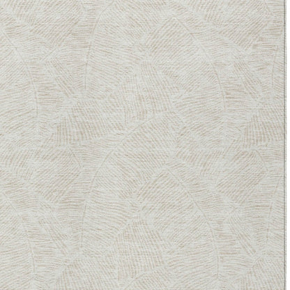 Tabselect Home Line 8' X 10' Ivory And Beige Floral Washable Indoor Outdoor Area Rug