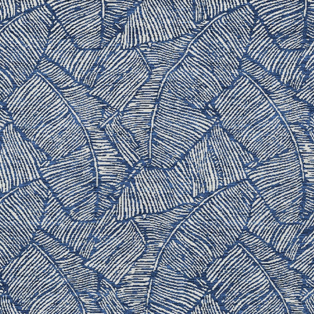 Tabselect Home Line 5' X 8' Navy Blue And Ivory Floral Washable Indoor Outdoor Area Rug