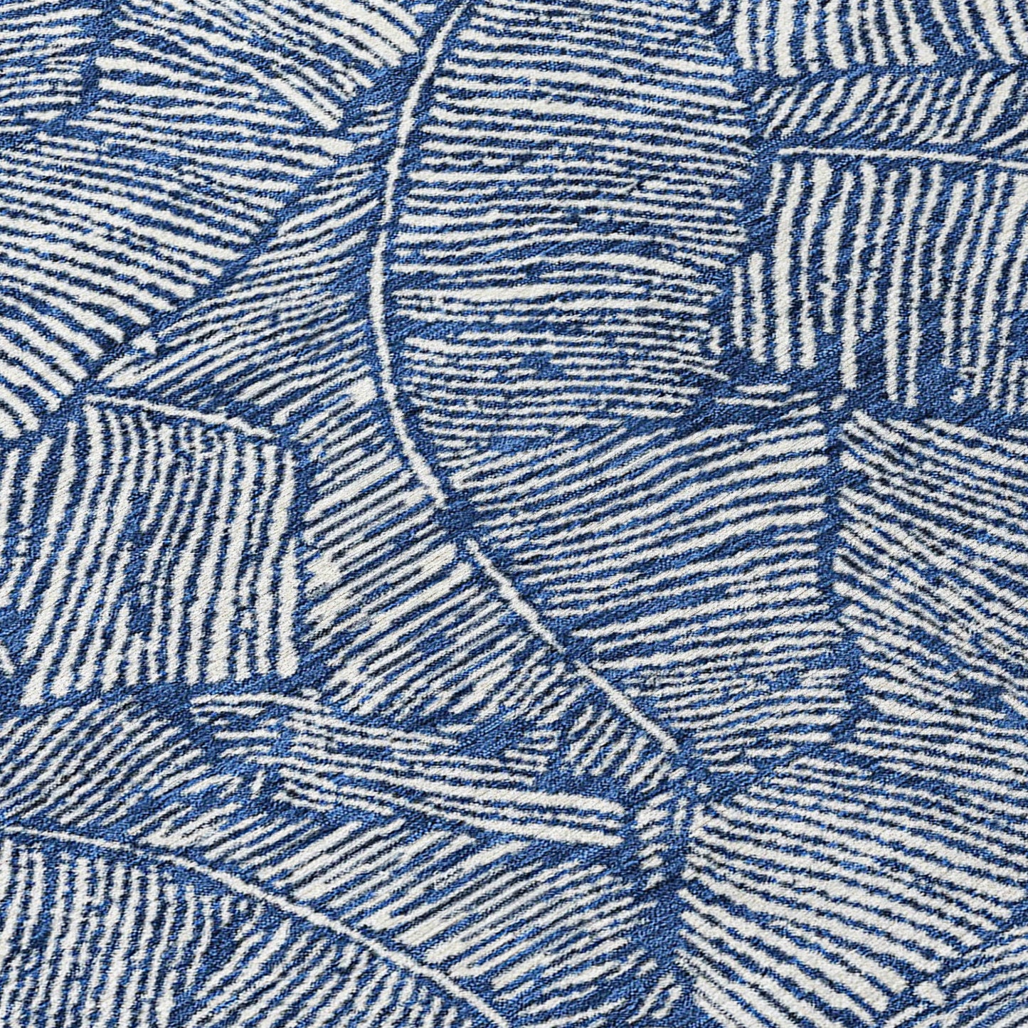 Tabselect Home Line 8' X 10' Navy Blue And Ivory Floral Washable Indoor Outdoor Area Rug