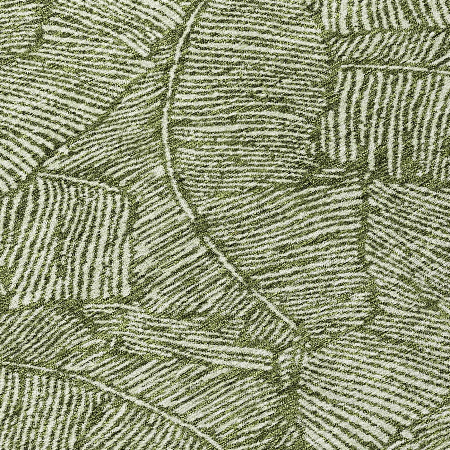 Tabselect Home Line 8' Olive Green And Light Green Round Floral Washable Indoor Outdoor Area Rug