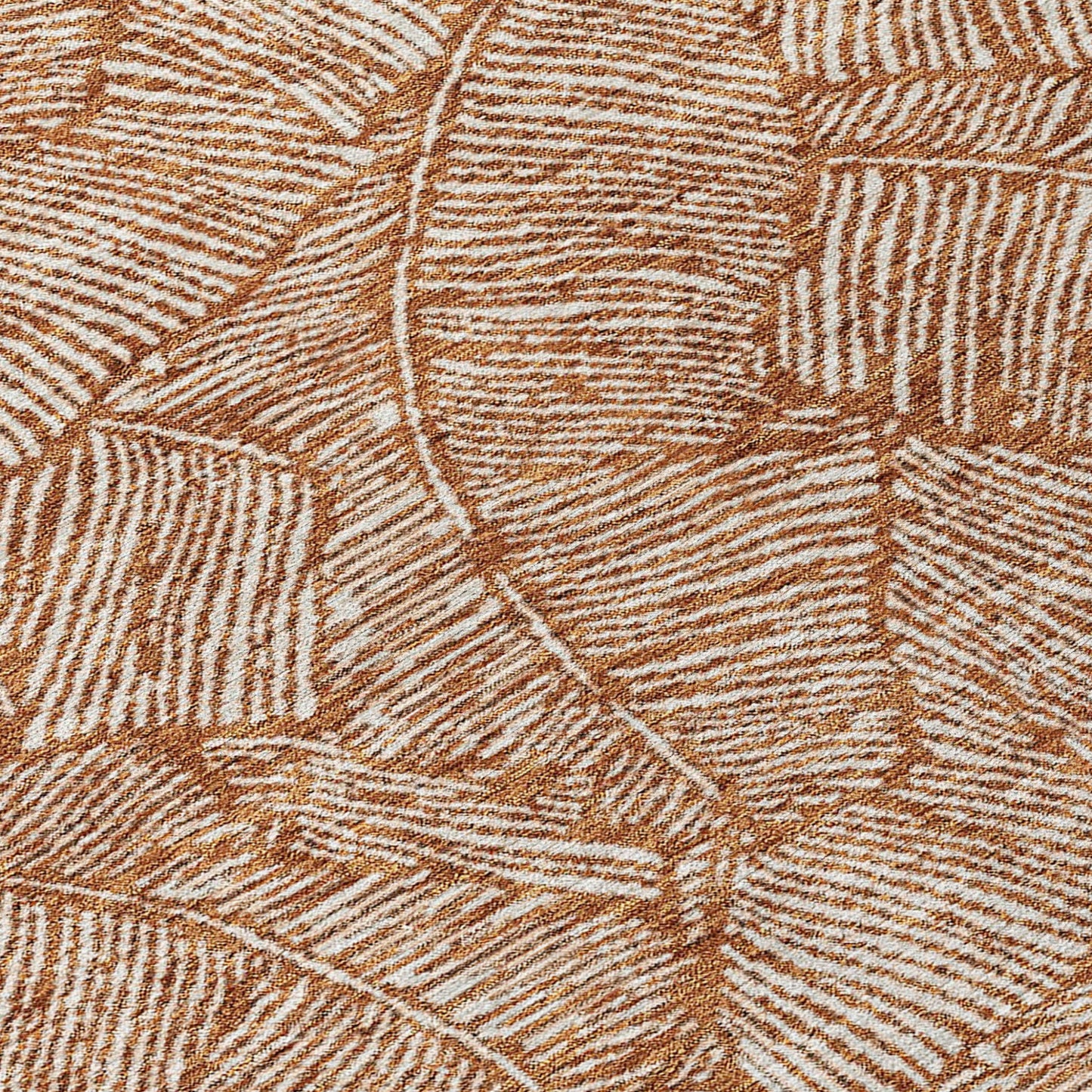 Tabselect Home Line 5' X 8' Copper And Beige Floral Washable Indoor Outdoor Area Rug