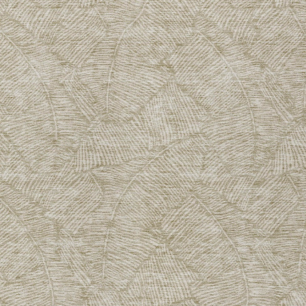 Tabselect Home Line 5' X 8' Taupe And Ivory Floral Washable Indoor Outdoor Area Rug