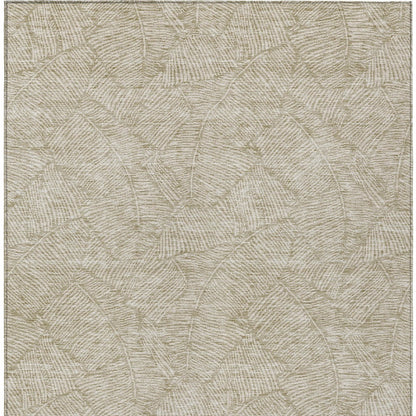 Tabselect Home Line 8' X 10' Taupe And Ivory Floral Washable Indoor Outdoor Area Rug