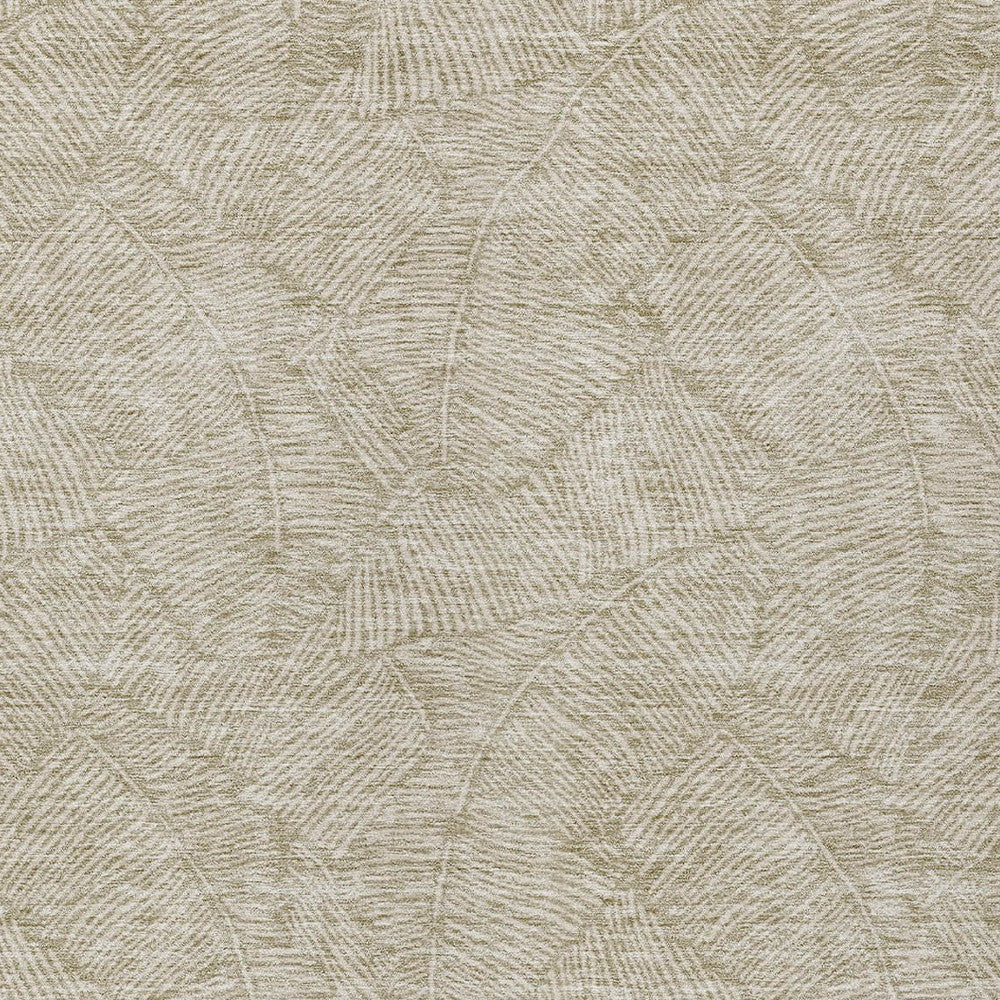 Tabselect Home Line 8' X 10' Taupe And Ivory Floral Washable Indoor Outdoor Area Rug