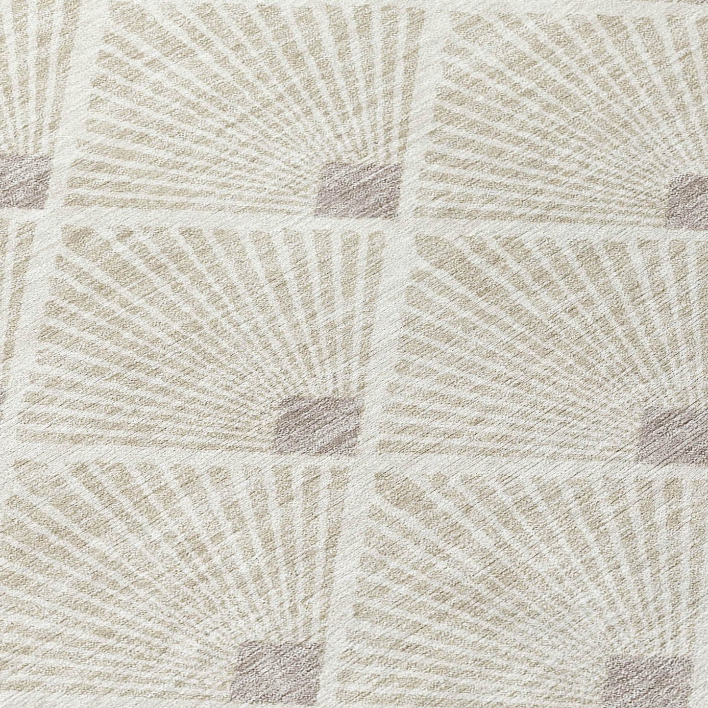 Tabselect Home Line 5' X 8' Beige And Ivory Geometric Washable Indoor Outdoor Area Rug