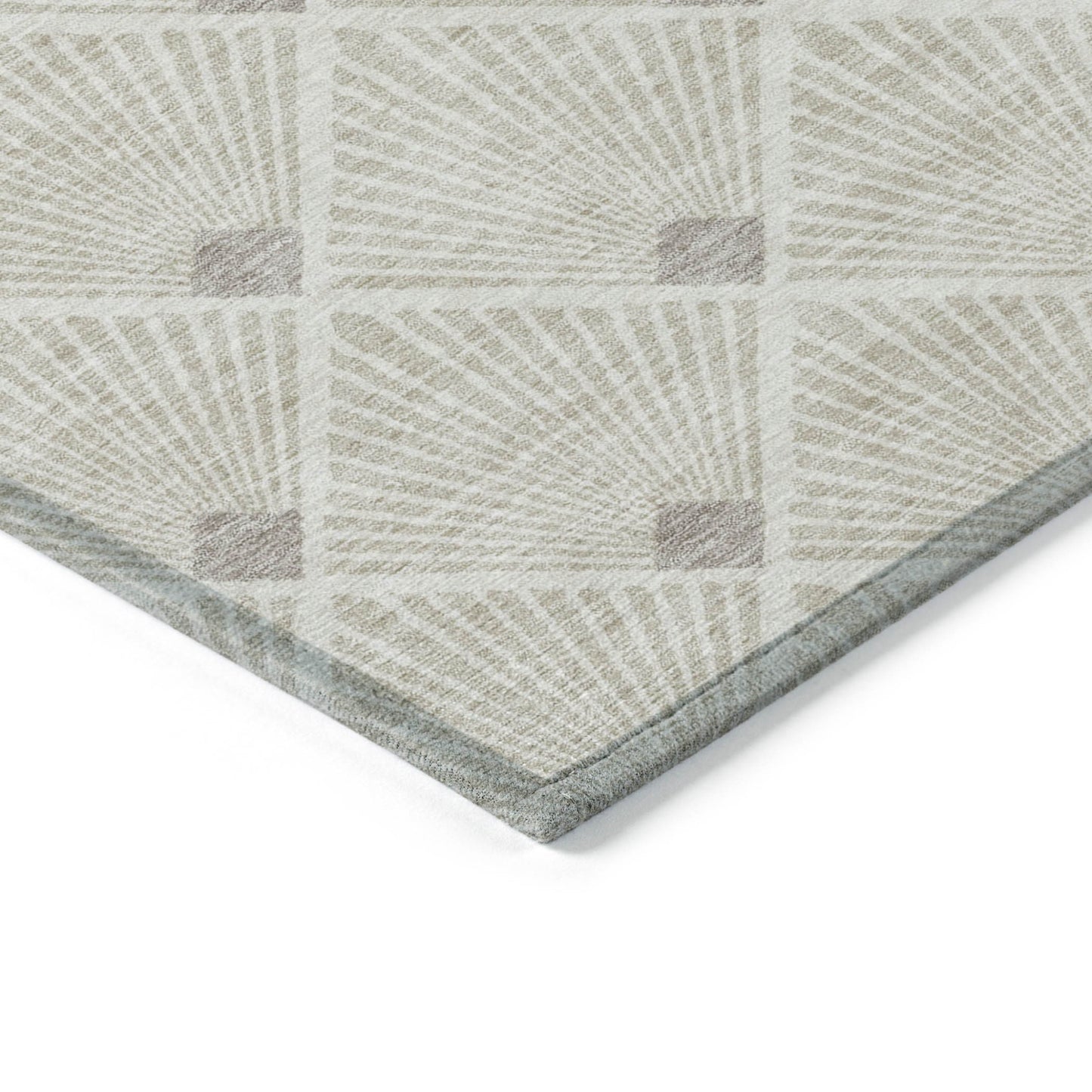 Tabselect Home Line 8' X 10' Beige And Ivory Geometric Washable Indoor Outdoor Area Rug