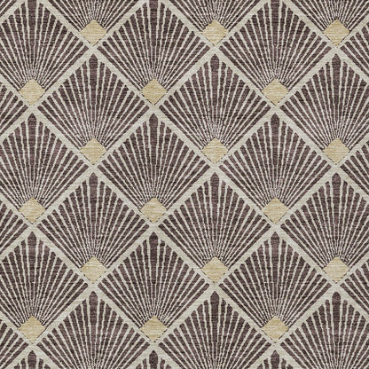 Tabselect Home Line 8' X 10' Brown And Beige Geometric Washable Indoor Outdoor Area Rug