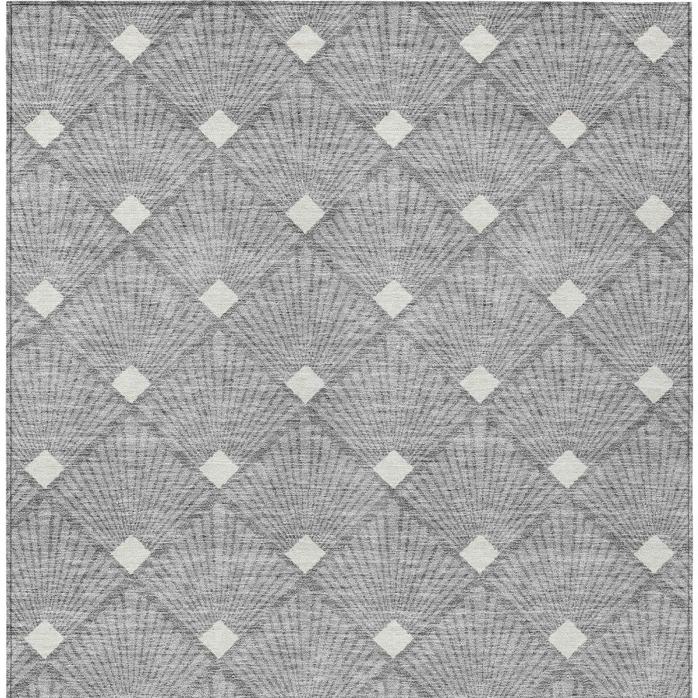 Tabselect Home Line 5' X 8' Gray And Ivory Geometric Washable Indoor Outdoor Area Rug