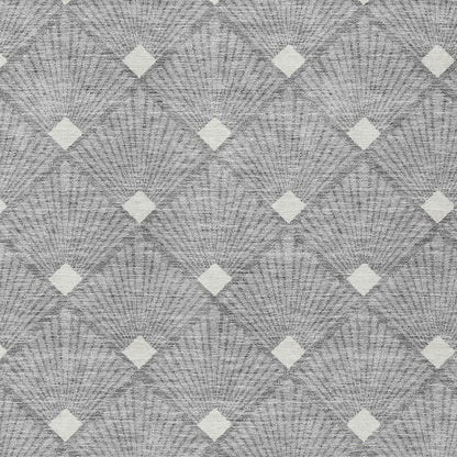 Tabselect Home Line 5' X 8' Gray And Ivory Geometric Washable Indoor Outdoor Area Rug