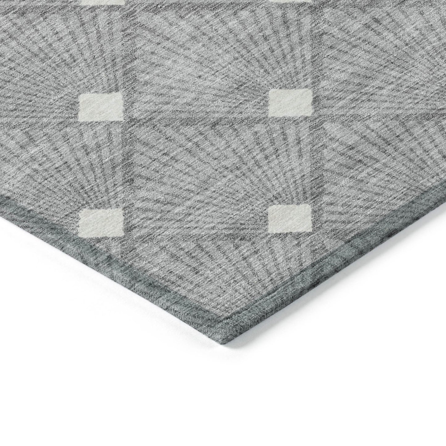 Tabselect Home Line 8' X 10' Gray And Ivory Geometric Washable Indoor Outdoor Area Rug
