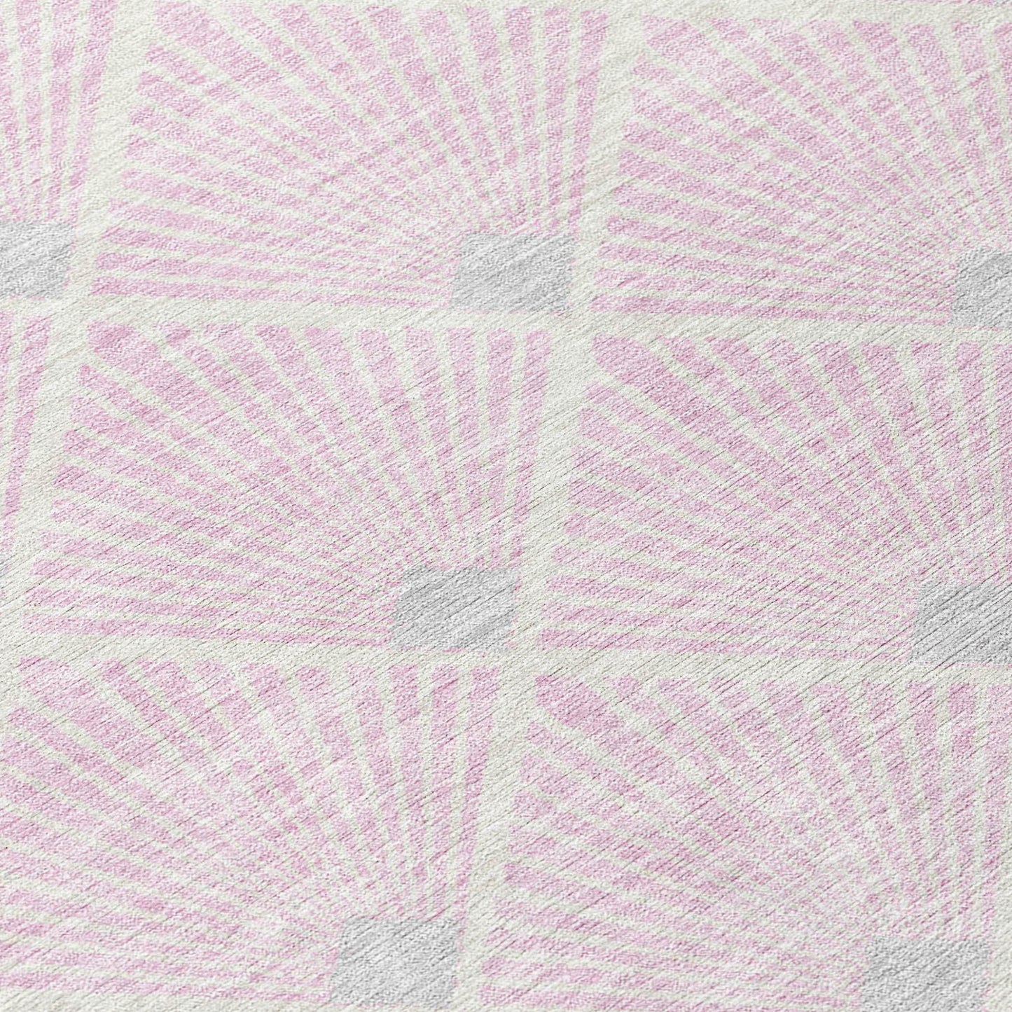 Tabselect Home Line 8' X 10' Pink Gray And Ivory Geometric Washable Indoor Outdoor Area Rug