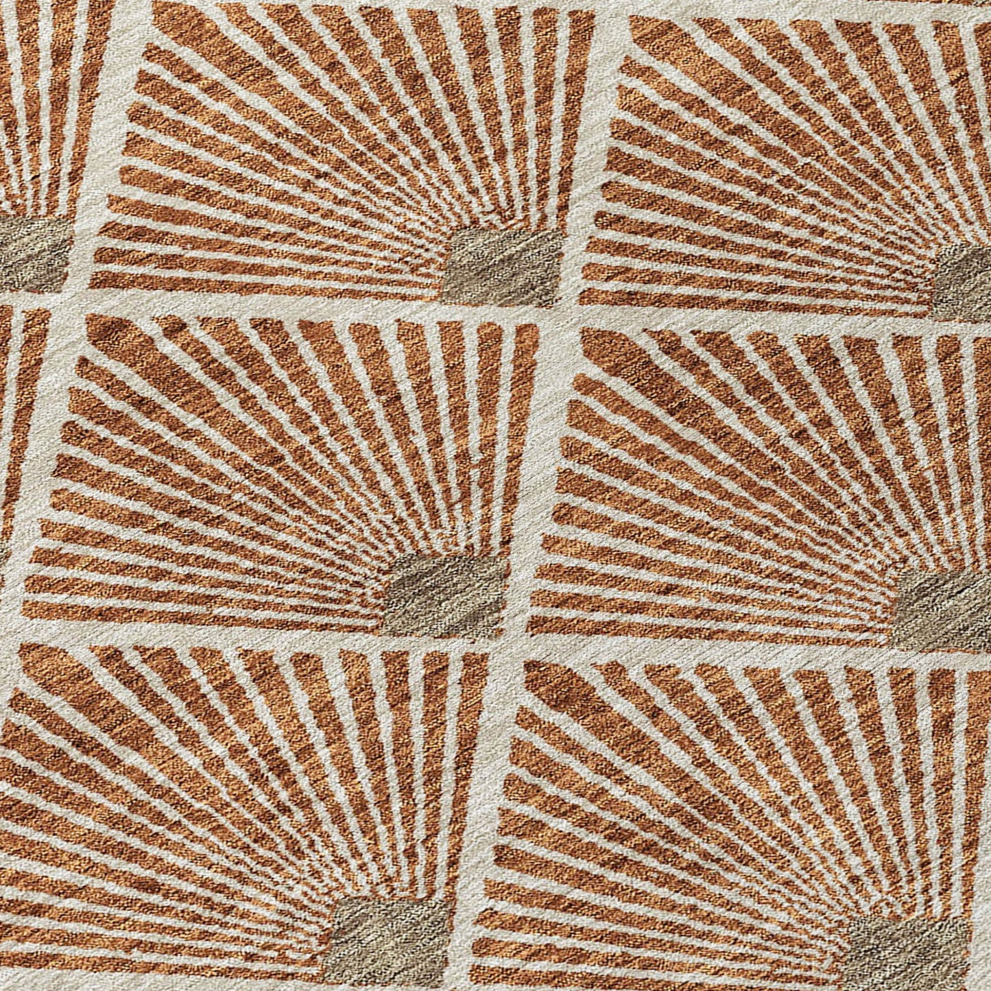 Tabselect Home Line 8' X 10' Brown Copper And Beige Geometric Washable Indoor Outdoor Area Rug