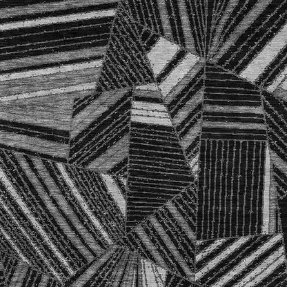 Tabselect Home Line 5' X 8' Black And Gray Geometric Washable Indoor Outdoor Area Rug