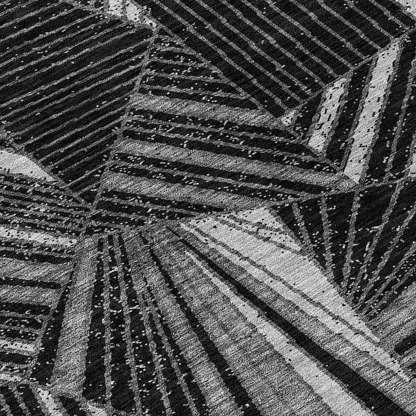 Tabselect Home Line 8' X 10' Black And Gray Geometric Washable Indoor Outdoor Area Rug