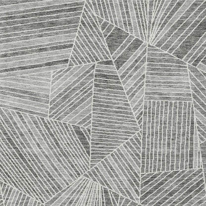 Tabselect Home Line 5' X 8' Gray And Ivory Geometric Washable Indoor Outdoor Area Rug