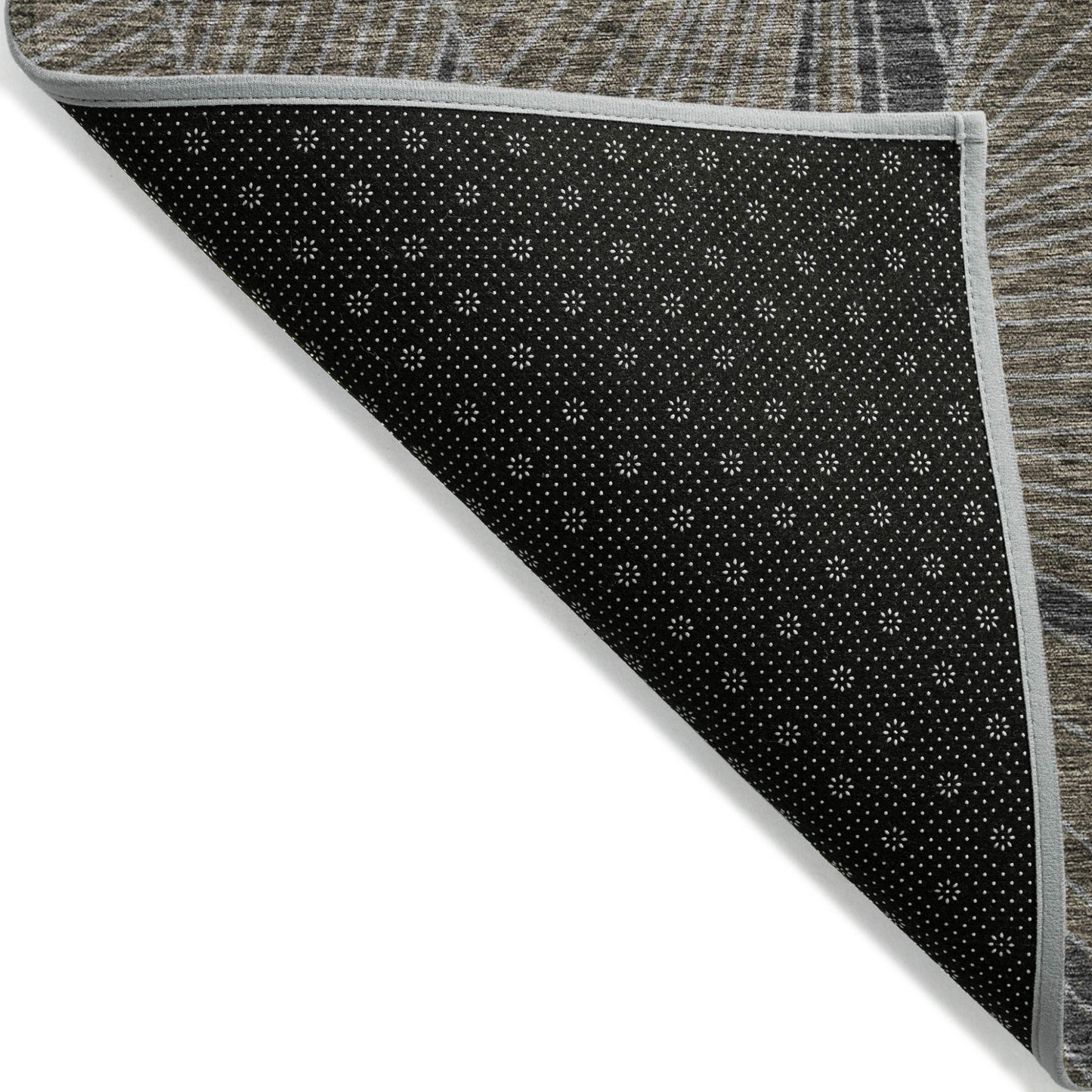 Tabselect Home Line 5' X 8' Brown Black And Gray Geometric Washable Indoor Outdoor Area Rug