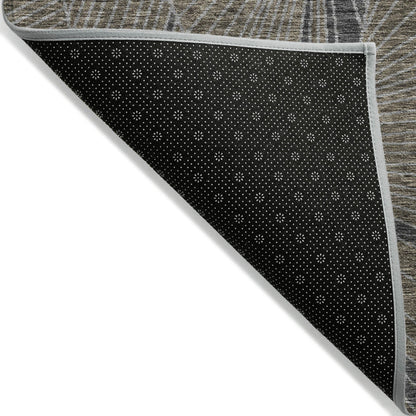 Tabselect Home Line 5' X 8' Brown Black And Gray Geometric Washable Indoor Outdoor Area Rug