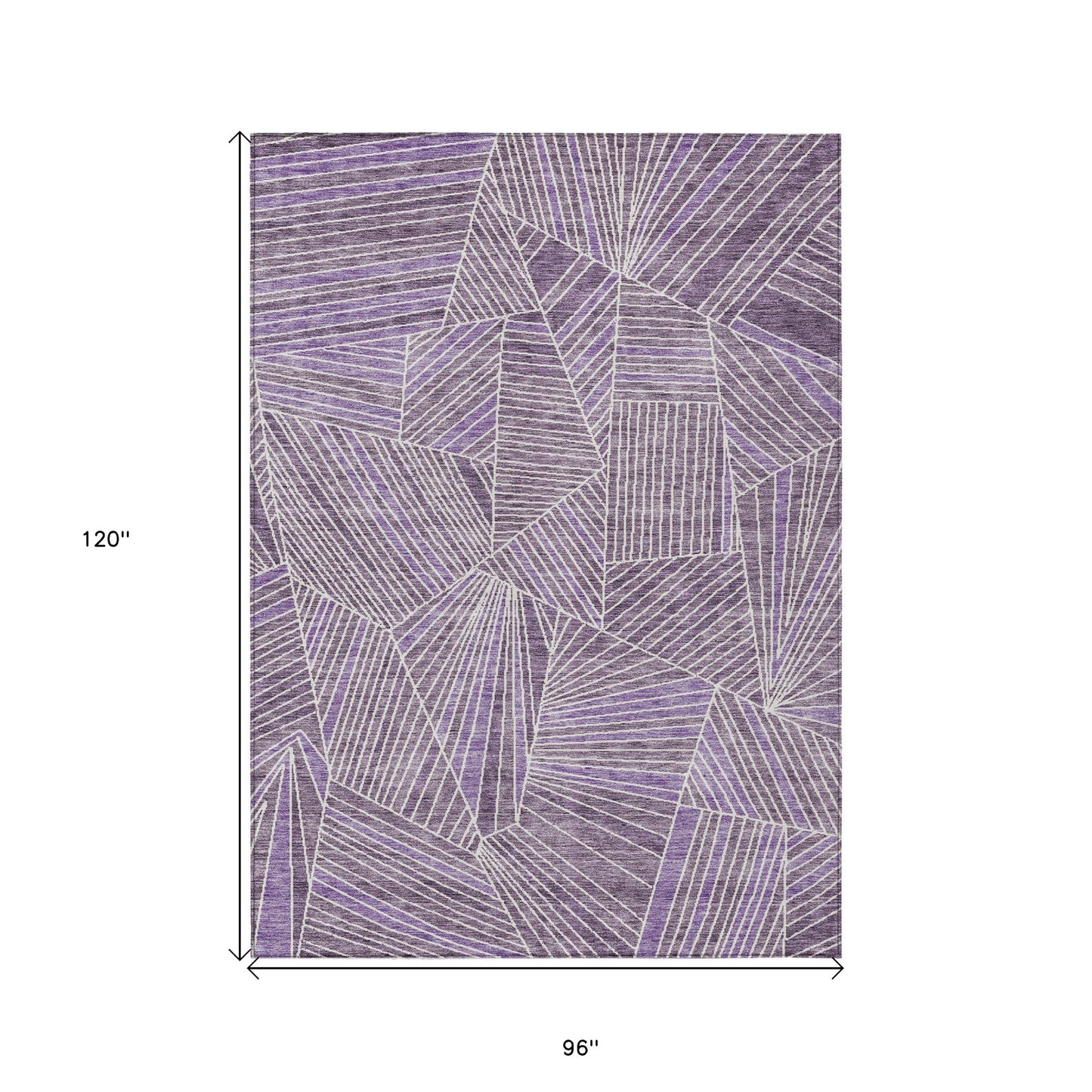 Tabselect Home Line 8' X 10' Purple And Ivory Geometric Washable Indoor Outdoor Area Rug