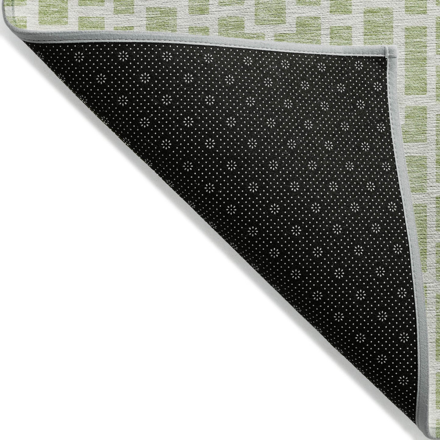 Tabselect Home Line 8' X 10' Artichoke Green And Ivory Geometric Washable Indoor Outdoor Area Rug