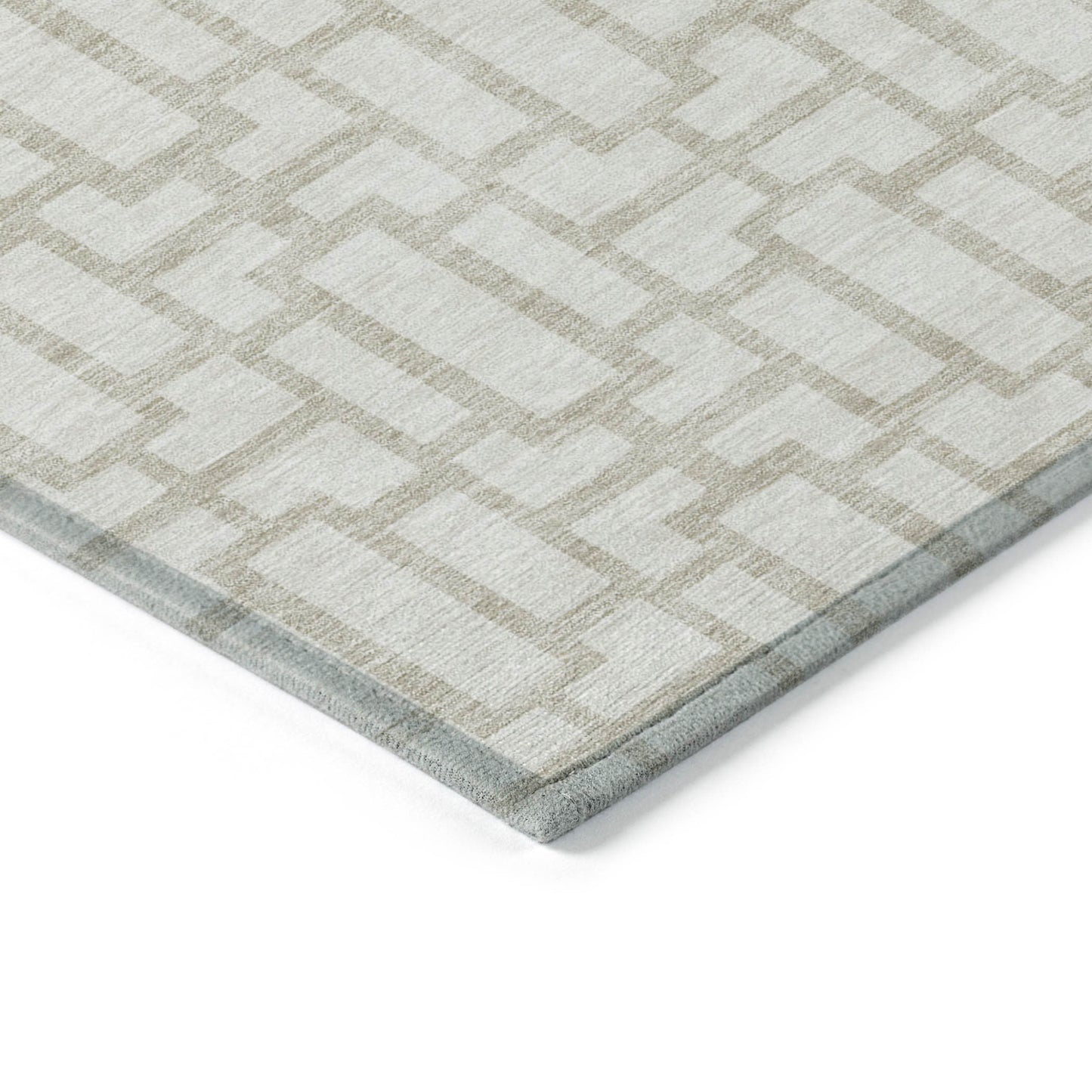 Tabselect Home Line 5' X 8' Ivory And Beige Geometric Washable Indoor Outdoor Area Rug