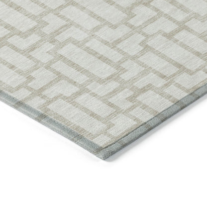 Tabselect Home Line 5' X 8' Ivory And Beige Geometric Washable Indoor Outdoor Area Rug