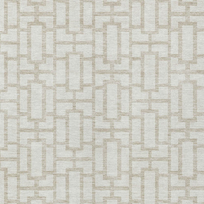 Tabselect Home Line 8' X 10' Ivory And Beige Geometric Washable Indoor Outdoor Area Rug