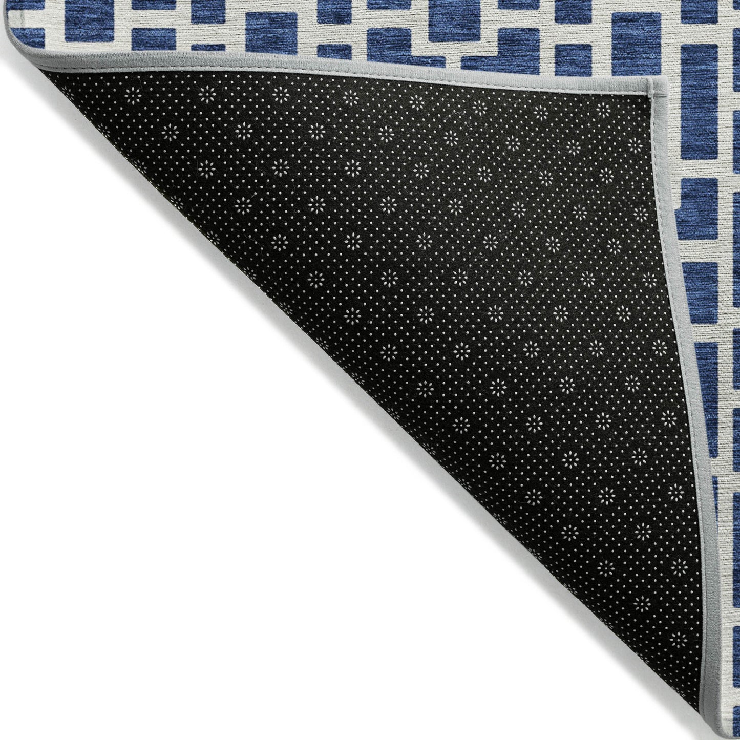 Tabselect Home Line 8' X 10' Navy Blue And Ivory Geometric Washable Indoor Outdoor Area Rug