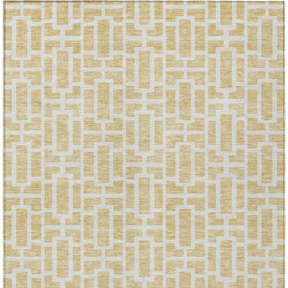 Tabselect Home Line 5' X 8' Wheat And Ivory Geometric Washable Indoor Outdoor Area Rug