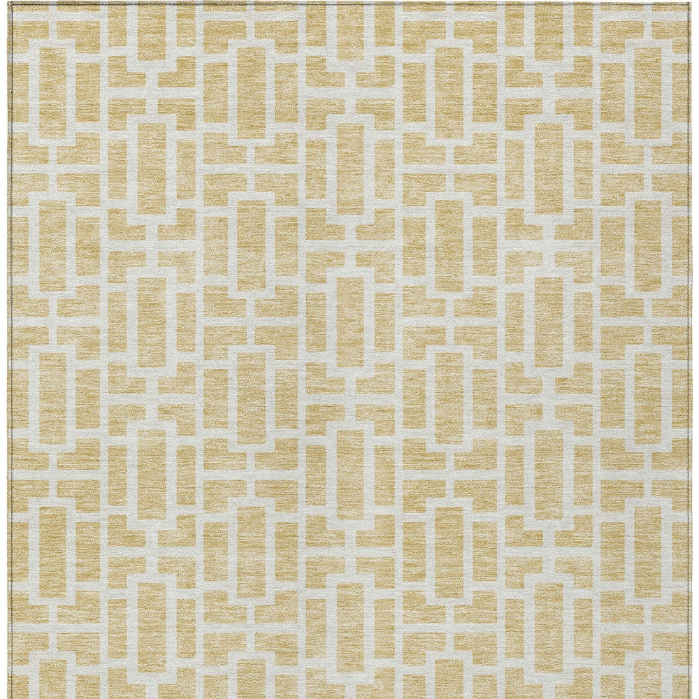 Tabselect Home Line 8' X 10' Wheat And Ivory Geometric Washable Indoor Outdoor Area Rug