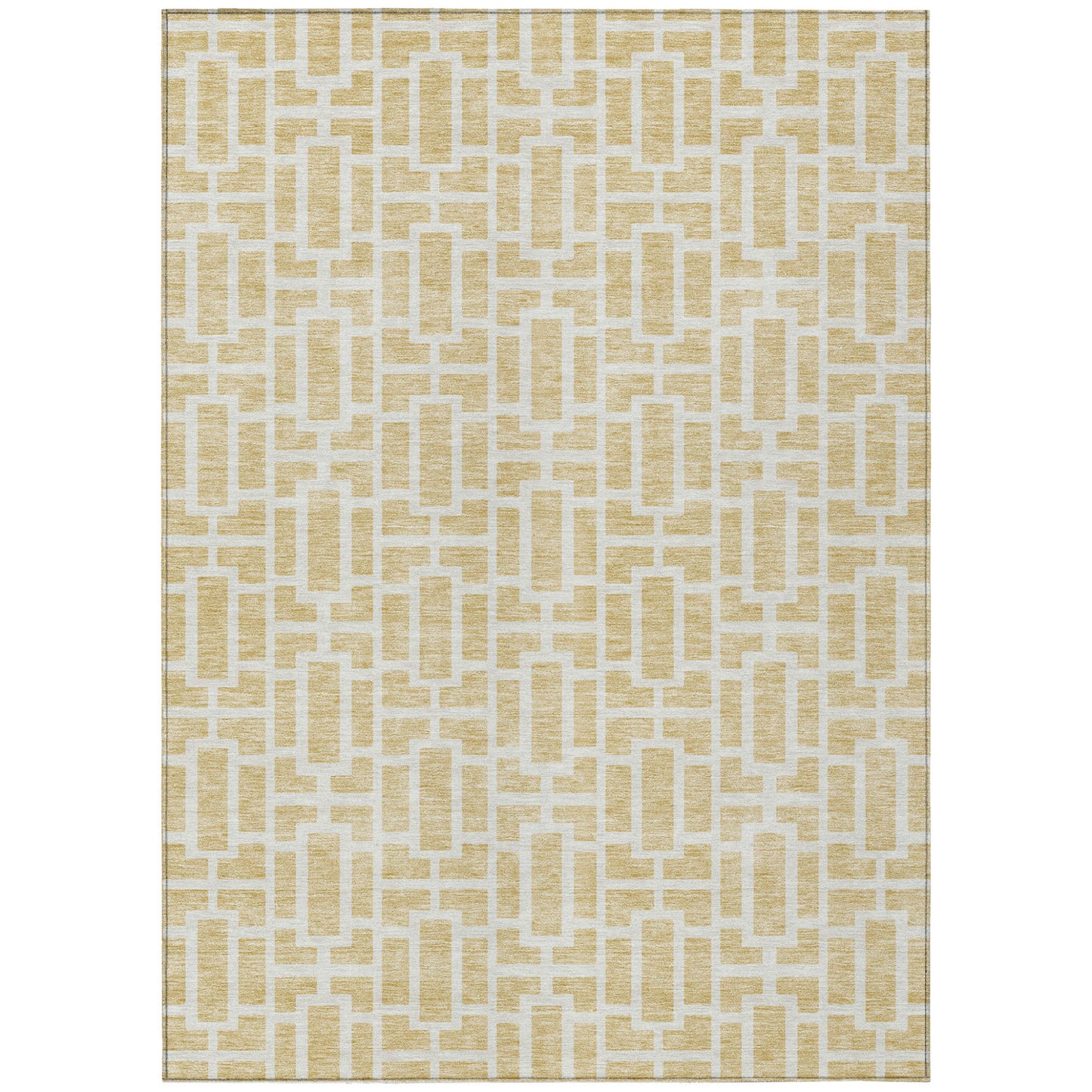 Tabselect Home Line 8' X 10' Wheat And Ivory Geometric Washable Indoor Outdoor Area Rug