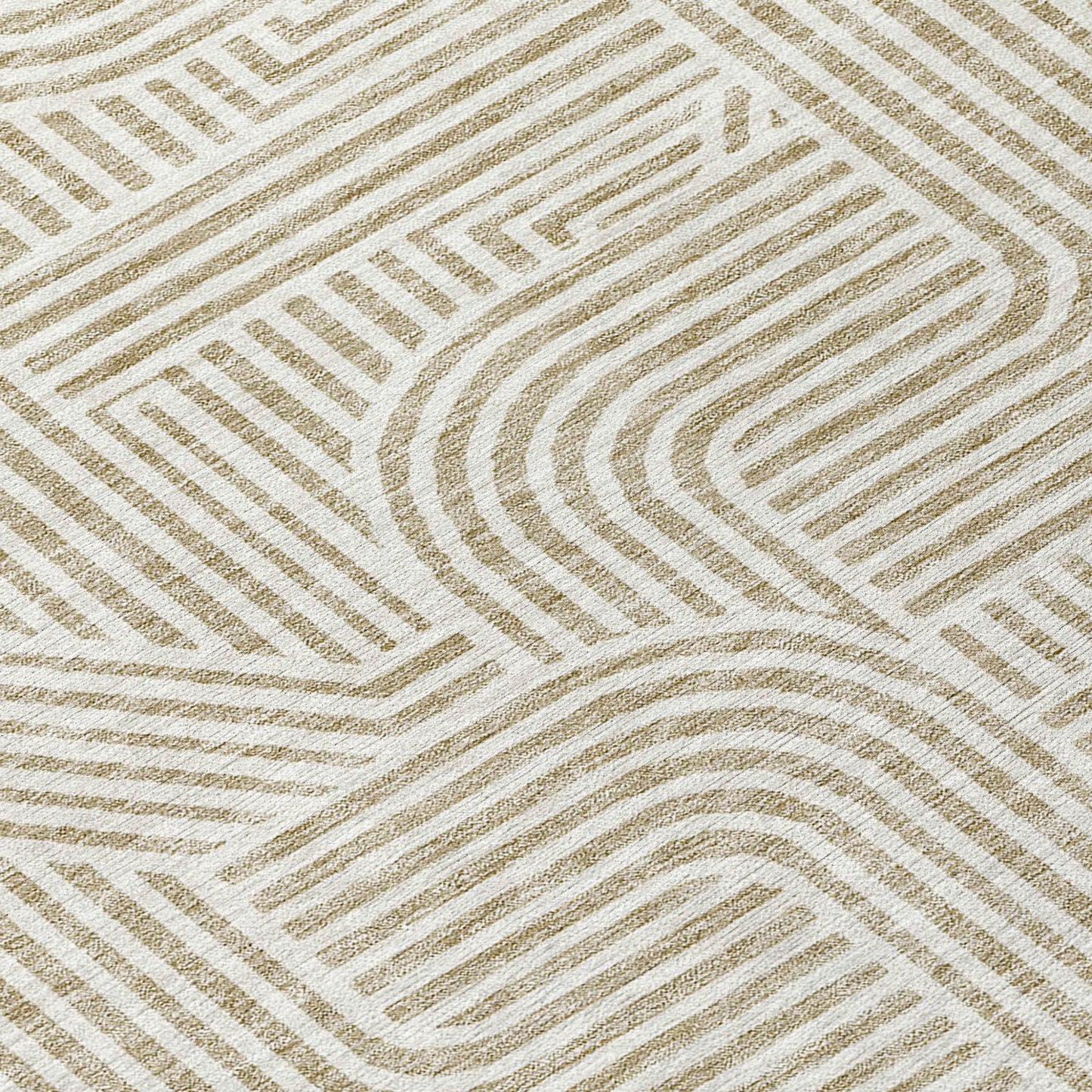 Tabselect Home Line 8' X 10' Beige And Brown Abstract Washable Indoor Outdoor Area Rug