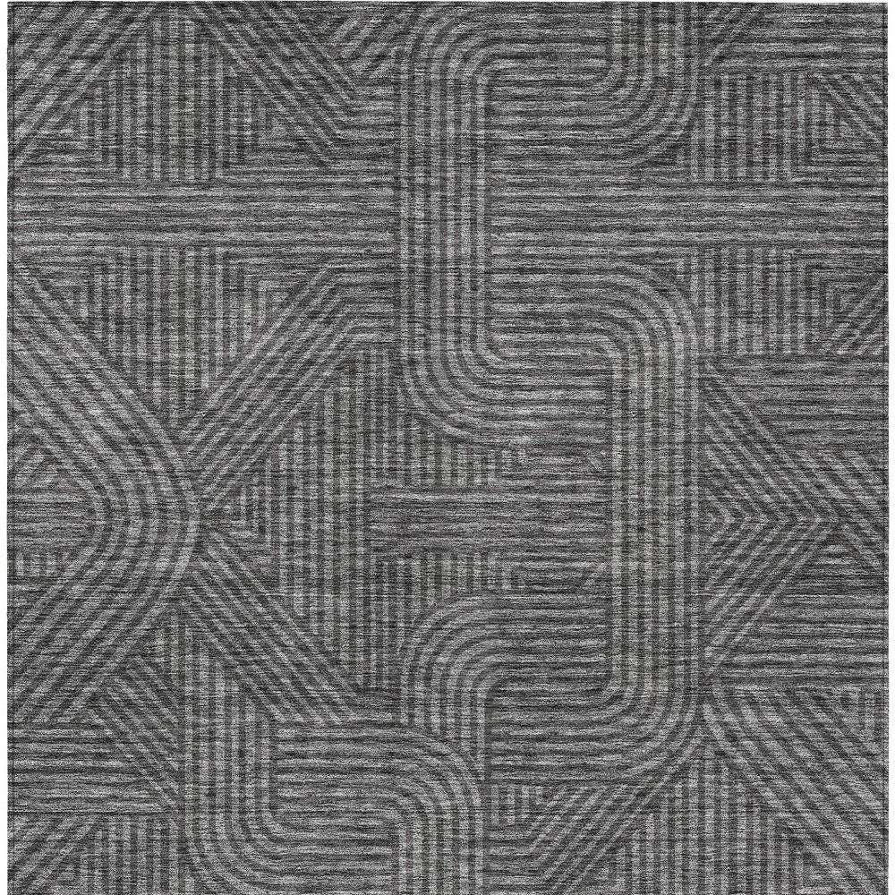 Tabselect Home Line 8' X 10' Charcoal And Gray Abstract Washable Indoor Outdoor Area Rug
