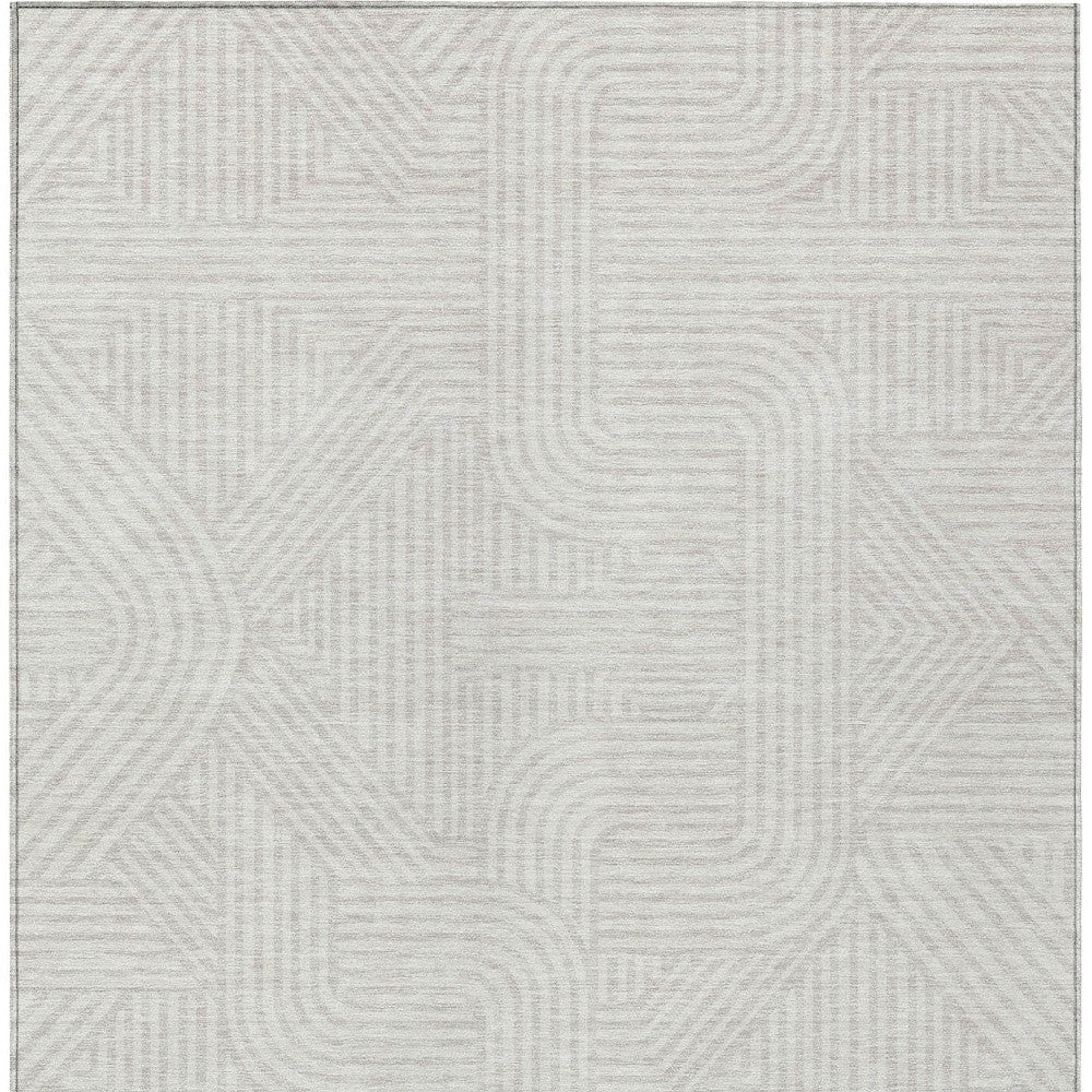 Tabselect Home Line 5' X 8' Ivory And Gray Abstract Washable Indoor Outdoor Area Rug