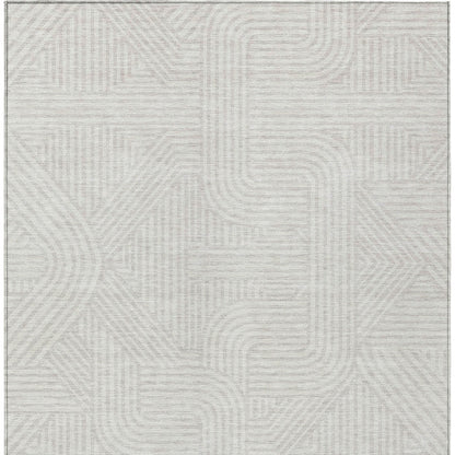 Tabselect Home Line 5' X 8' Ivory And Gray Abstract Washable Indoor Outdoor Area Rug
